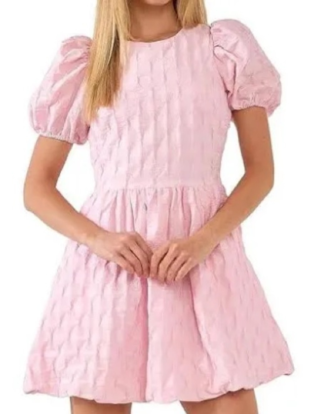 English Factory English Factory Textured Balloon Mini Dress small